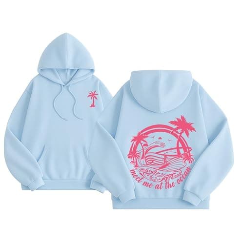 Palm Graphic Hoodies for Women Girls Juniors Aesthetic Y2k Sweatshirts Preppy Outfit - Image 1