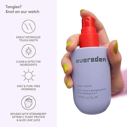 Evereden Kids Hair Detangling Spray: 4-in-1 Leave-In Detangler Spray - Moisturize, Strengthen, Protect, & Easily Tackle Even the Toughest Knots - Clean & Vegan - All Hair Types thumbnail 5
