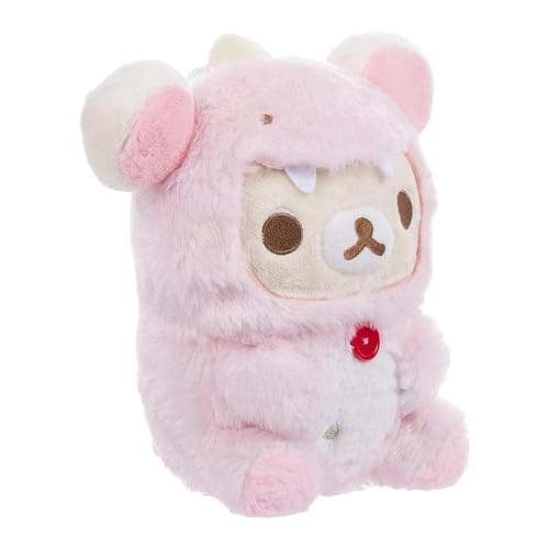 Korilakkuma San-X Original Plays with Dino Series Plush - Pastel Pink thumbnail 4