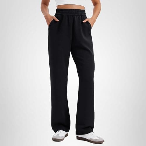 CRZ YOGA SoftAura Straight Leg Casual Sweatpants Women 28"/30"/32" - Modal Lounge Travel Pants with Pockets thumbnail 6
