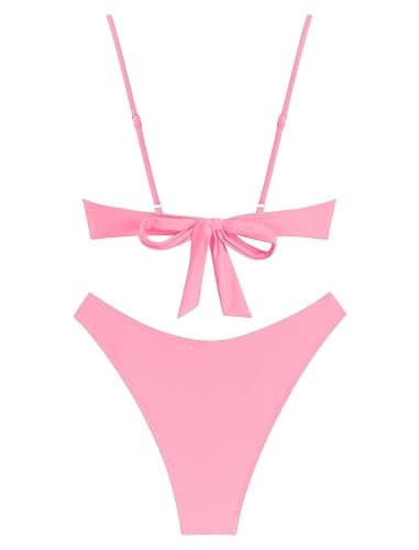 ZAFUL Women High Cut Bikini Sets String Sexy Swimsuit Two Piece Underwire Bathing Suit Brazilian Cheeky Cut Out Cute Swimwear thumbnail 6