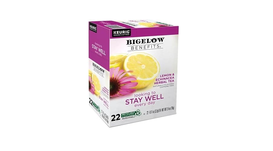 Bigelow Benefits Lemon & Echinacea Herbal Tea K-Cup Pods, 22 Count - Image 1