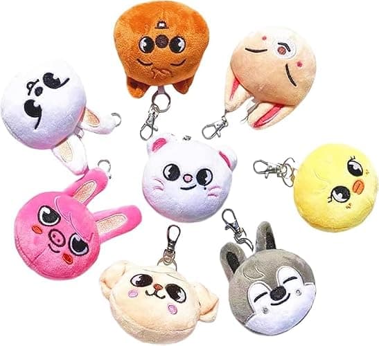 AiHdcy 8 PCS Skz Keychains Stray skz Plush Keychains SKZ Set Key Pendant - Image 1