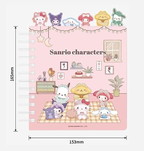 Cute Kitty Melody Ruled Spiral Notebook Diary Planner 6 x 6.5 In, 6 Dividers Index Tabs, About 90 Sheets (Purple) thumbnail 2