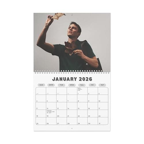 Drew Starkey 2026 Wall Calendar Ver 2, Handsome Star Fan Art Calendar for Bookish Girls & TV Fans, Aesthetic Romance Wall Decor, Celebrity Crush Merch, 2 Sizes, Glossy or Matte Finish (Glossy, 14x11.5 in) thumbnail 6