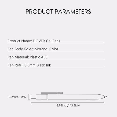 FIOVER Gel Pens, 5pcs 0.5mm Quick Dry Black Ink Fine Point Smooth Writing Pens High-End Series Ballpoint for Office School Supplies(Morandi) - Morandi thumbnail 9