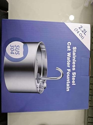 Cat Water Fountain Stainless Steel: 2.2 L Cat Fountain for Drinking - Automatic Pet Water Fountain for Cats Inside - Metal Cat Dog Water Dispenser Bowl with Faucet Water Level Window Ultra Quiet Pump thumbnail 11