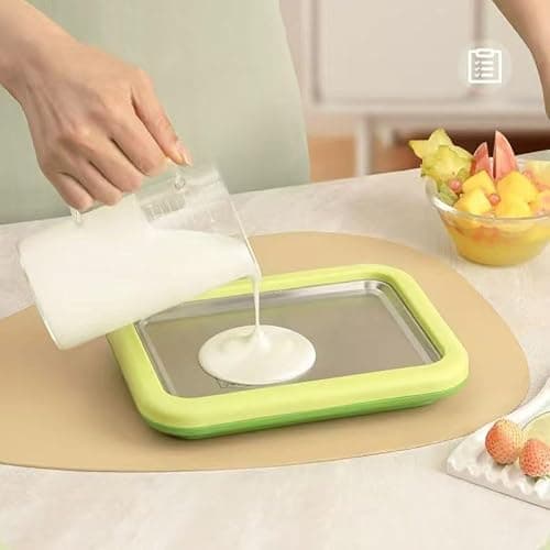At-Home Rolled Ice Cream Maker Kit, Instant Freeze Plate with 2 Scrapers, DIY Homemade Ice Cream tray, Yogurt, Sorbet, Fun Family Activity for Kids, Food-Grade Stainless Steel(White) thumbnail 9