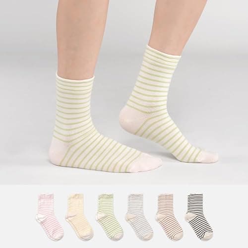 Womens Cotton Crew & Ankle Socks, Cute Floral Ruffle Colorful Tube Size 6-9 thumbnail 2