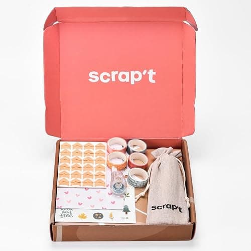 Scrapbook Kit - 80 Page Photo Album DIY Scrapbook - Holds 300+ Photos, with Metallic Pens, 150+ Stickers, Glue Pen, Washi Tapes, Backing Paper, Photo Corner Stickers (Starter Kit - 8 x 8 Inch, Kraft) thumbnail 2