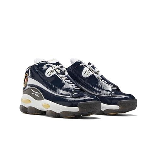 Reebok Mens The Answer DMX Faux Leather Fitness Basketball Shoes - 11 - Collegiate Navy/Ftwr White/Rbk Brass thumbnail 3