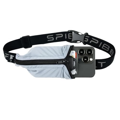 SPIbelt Running Belt for Women Men, Phone Holder for Running, Running Fanny Pack, Running Waist Pack, Adjustable, [Fits All Phones]. Made from Recycled Materials. Seafoam with Black Zipper - Image 1