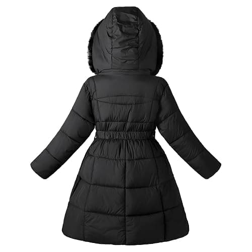 Tumaron Kids Girls Fur Collar Hooded Dress Coats Winter Warm Parka Long Puffer Jackets thumbnail 2