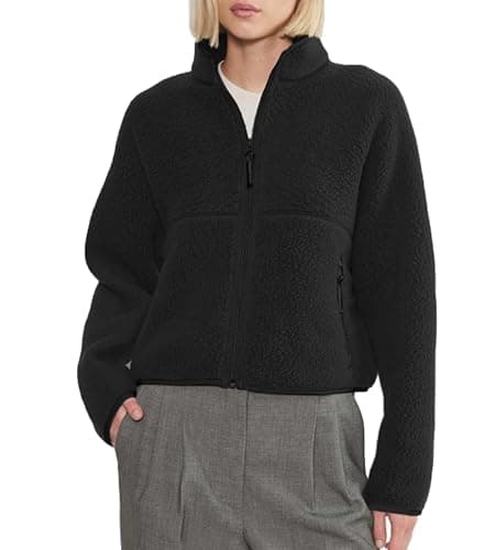 Yozazzy Fleece Jackets Women Causal Long Sleeve Sherpa Jacket Warm Ziper Fuzzy Coat Sweatshirts Trendy with Pockets - Image 1