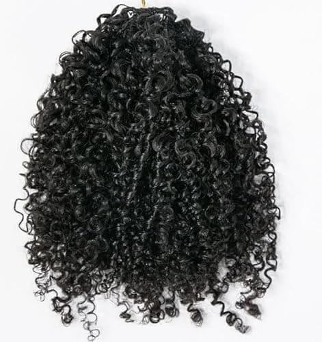 Afro Kinky Curly Knotless Pre-Separated Crochet Hair Extensions Kinky Curly Feather Hair Extensions Afro Kinky Curly Feather Line Hair 100% Human Hair Natural Color 18 Inch 120g - 18 Inch - 120 gram thumbnail 3