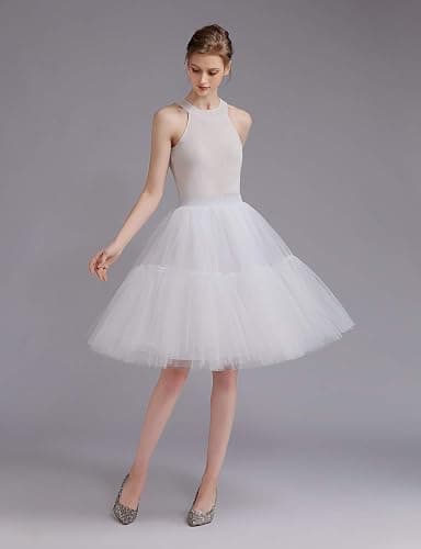 ELAWBTY Womens Knee Length Princess Petticoat Underskirt Tulle Tutu Skirt for Prom Party P84 thumbnail 4