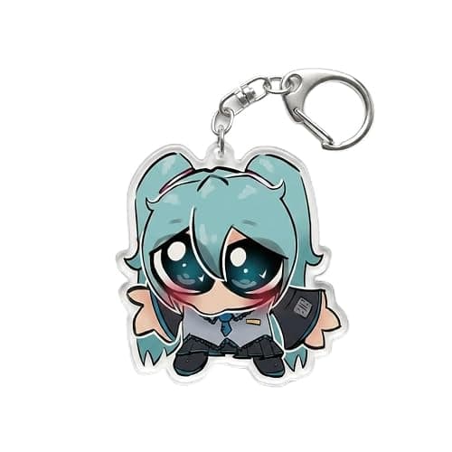 PumpCar Miku Acrylic Keychain, Vocaloid Virtual Idol Pop Singer Charm with Metal Clasp and Key Ring, Double-Sided Backpack Charm, Bag and Car Key Accessory, Collectible Anime Gift for All Fans - Image 1