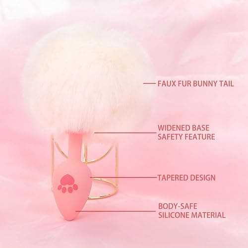 Tabuy Bunny Tail Anal Butt Plug Anal Silicone Anal Plug Fluffy Rabbit Tail Sex Toys Cute Sexy Cosplay Adult Games for Men or Women (White) thumbnail 6