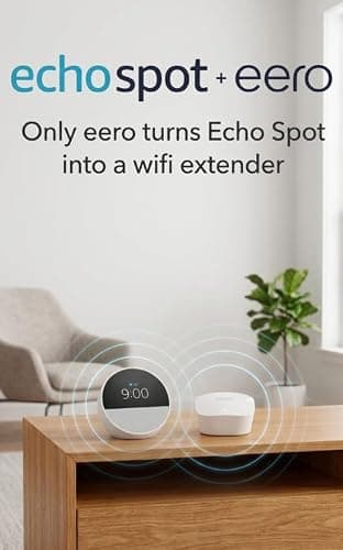 Amazon Echo Spot (newest model), Great for nightstands, offices and kitchens, Smart alarm clock, Designed for Alexa+, Glacier White thumbnail 8