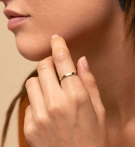 iF YOU Gold Rings for Women Non Tarnish, Trendy 14K Gold Plated Jewelry for Women Dainty Stackable Cubic Zirconia Knuckle Ring Set Statement Chunky Stacking Band Rings Size 5 6 7 8 9 thumbnail 4