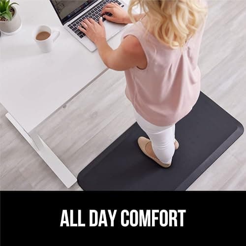 GORILLA GRIP Comfortable Cushioned Kitchen Mats for Floor, 3/4 Inch Thick Ergonomic Standing Desk Anti Fatigue Mat, Waterproof and Stain Resistant Pebbled Top, Supportive Padded Foam Rug, 20x32, Black thumbnail 7