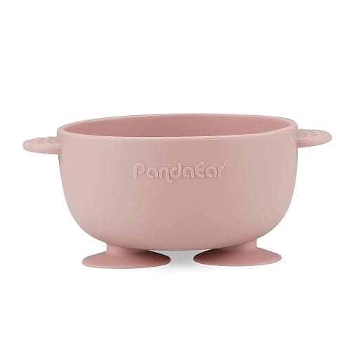 PandaEar 3 Pack Baby Suction Bowls with 3 Spoons, Stay Put Silicone Food Bowl Babies Led Weaning Supplies for Kids Toddlers, BPA-Free, Pink Linen | Non-Slip Stay Put Bowls & Soft Silicone First Stage Spoons for Toddlers, BPA-Free Baby Led Weaning Set, Pink Rose Linen thumbnail 5