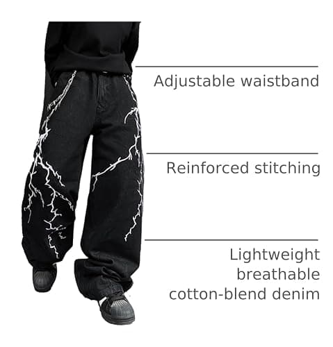 OYICAI Womens Baggy Jeans Wide Leg Denim Pants Y2k 90s Vintage Hip Hop Loose Long Trousers Streetwear thumbnail 4