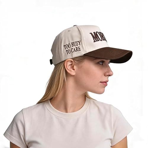 Women’s Mommin Trucker Hat – Vintage Two-Tone Ponytail Baseball Cap, Embroidered Adjustable Hat, Great Gift for Mom & Women thumbnail 5