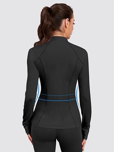 VUTRU Women Athletic Jacket Fitted Workout Running Zip Up Track Coat | Thumb Holes Pockets for Yoga Gym Travel thumbnail 3
