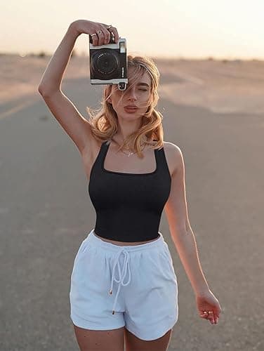 OQQ Women's 3 Piece Tank Tops Ribbed Seamless Workout Exercise Shirts 2025 Summer Basic Camis thumbnail 5