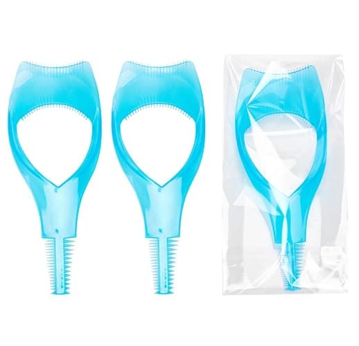 3PCS Blue Plastic 3 in 1 Eyelash Tool Makeup Upper Lower Eye Lash Mascara Shield Guard Applicator with Comb Eyelashes Curlers Shields Applicators thumbnail 6