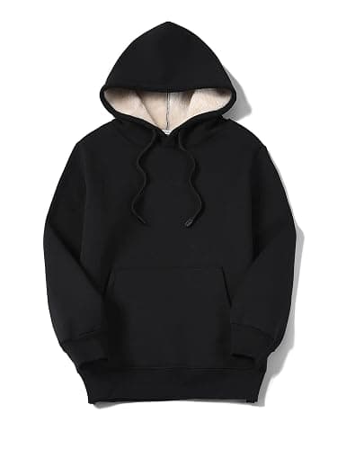 Gnveub Women's Casual Winter Warm Fleece Sherpa Lined Hooded Sweatshirt Thick Pullover Plus with Pockets thumbnail 7