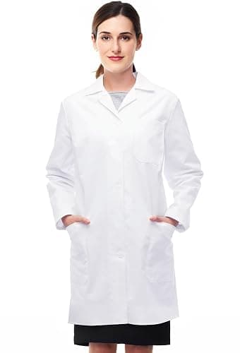 ODESABO Lab Coat Woman,Doctor Costume for Adult,Halloween Science Costume | White Lab Coat for Women,Long Sleeve,Back to School Supplies,Easy Halloween Costume for Adults,Science Events,Career Day - Image 1