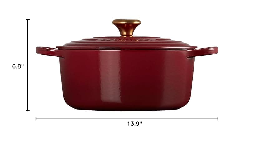 Le Creuset Enameled Cast Iron Signature Round Dutch Oven, 5.5 qt., Garnet thumbnail 3