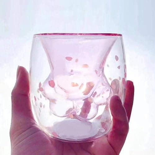 Sakura Leaves Cat Paw Glass Cup  thumbnail 7
