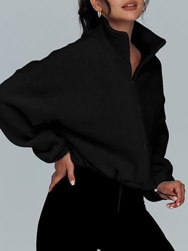 AUTOMET Womens Fleece Jackets Zip Up Oversized Sweatshirts Winter Clothes Long Sleeve Crop Sherpa Fall Outfits Fashion thumbnail 4