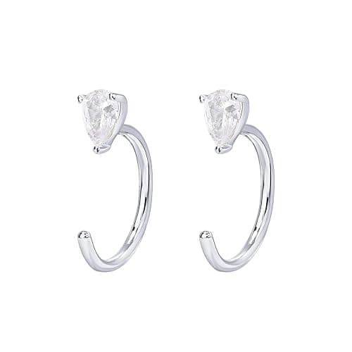 PAVOI 14K Gold Plated Half Hoop Earring for Women, Cartilage Huggie Earring | Hypoallergenic 925 Sterling Silver Earrings, Dainty Huggie Hoop Earrings thumbnail 4
