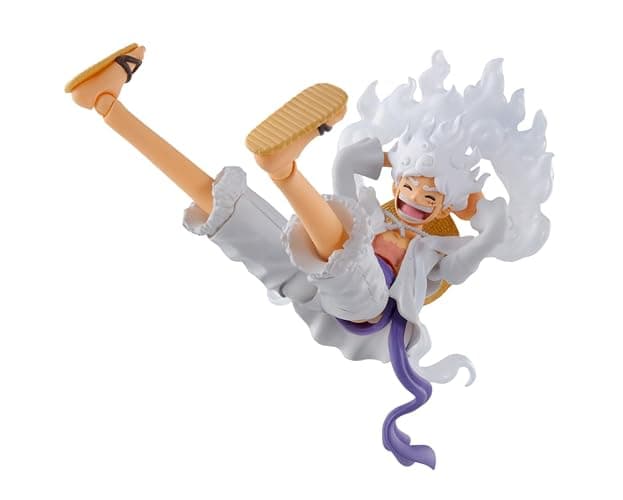 TAMASHII NATIONS - One Piece - Monkey D. Luffy -GEAR5- S.H.Figuarts Action Figure | One Piece 6 Inch Action Figure S.H. Figuarts - Monkey D Luffy Gear5 Reissue - Image 1