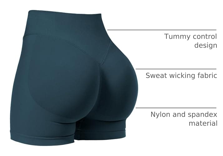 VOYJOY Women Workout Impact Shorts 2.5"/ 3.6"/ 4.5"/ 6" Scrunch Butt Lifting Gym Seamless Booty Biker Shorts thumbnail 4