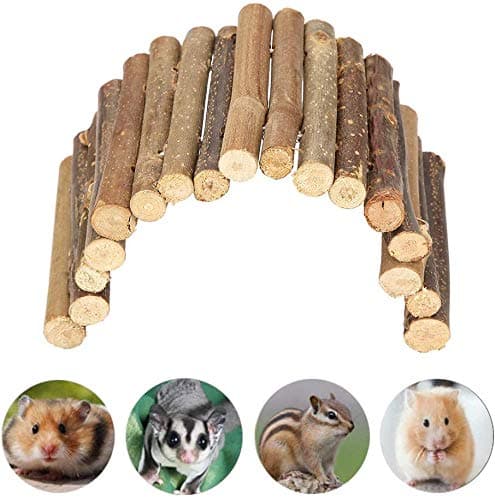 Pont Bois Hamster, Cachette Tortue Échelle en Bois Reptile Cachette Maison Clôture Pont pour Reptile Lézard Tortue Hérisson Petit Animal Chew Toy (Moyen) - Image 1