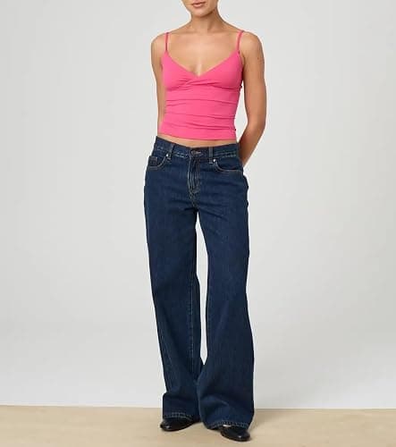 Giraropa Women Summer Basic Cami Shirt Sexy Sleeveless Spaghetti Strap V Neck Tank Top Y2K Slim Fit Going Out Crop Tops thumbnail 3