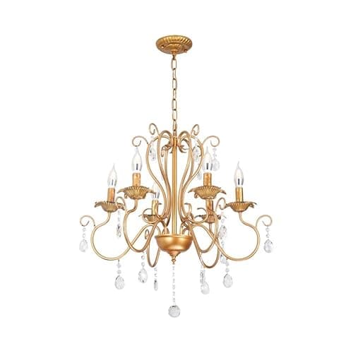 Retro Industrial Loft Chandelier Light Gold Lamp Europe Wrought Iron Lamps Compatible with Living Room Restaurant,Chandelier - Image 1