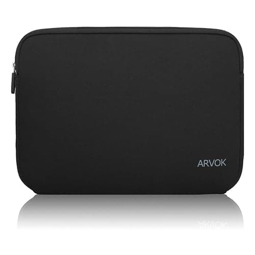 Arvok 11 11.6 12 Inch Laptop Sleeve Case for MacBook Air 12, Water-Resistant Neoprene Notebook Computer Tablet Sleeve, Carrying Bag Cover for Chromebook/HP/Dell/Lenovo/Asus/Acer, Black - Image 1