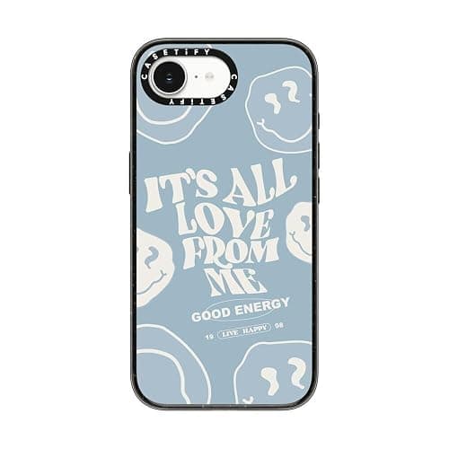 CASETiFY Impact Case for iPhone 17e / 16e [8.2ft 4X Military Grade Drop Protection/Compatible with Magsafe] - It's All Love from Me - Clear Black - Image 1