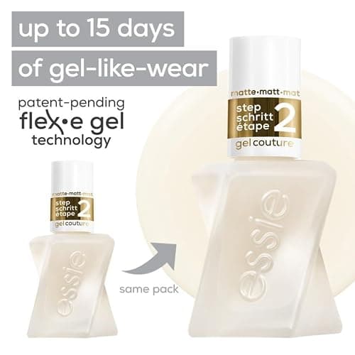 Essie Gel-Like Nail Polish, Lasts Up To 15 Days, With Flex.e Gel Technology, No Chipping, Glass-Like Shine, Vegan Formula, Couture, Matte Top Coat, 13.5 ml thumbnail 5