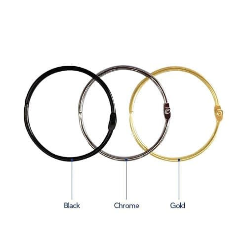 24 Pack Shower Curtain Rings,Rust Proof Shower Curtain Hooks for Bathroom,Circular Decorative Shower Curtain Rings and Hooks for Shower Rod,Metal Rings for Shower Curtain,Loose Leaf Rings(Gold) thumbnail 6