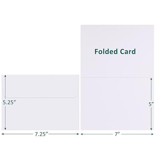 Eupako White Blank Cards and Envelopes 100 Pack - 5x7 Heavyweight Folded Cardstock and A7 Envelopes Self Seal for DIY Greeting Cards, Invitations, Wedding, Baby Shower, Birthday, Thank You Cards thumbnail 3