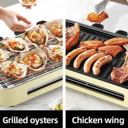Aoran Electric Smokeless Grill, 1800W Nonstick Indoor Griddle Pan, Multifunctional Skillet for Frying, Baking, Stewing, Easy to Clean, Adjustable Temperature, Family-Sized 19.6'' x 9'' Cooking Area thumbnail 5