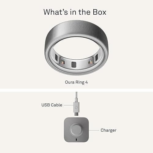 Oura Ring 4 - Brushed Silver - Size 7 - Smart Ring - Unique Sizing, Not Standard US Ring Sizes - Size First - Sleep Tracking Wearable - Heart Rate - Fitness Tracker - Up to 8 Days of Battery Life - Brushed Silver - 7 thumbnail 8