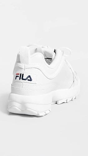 Fila Women's Disruptor II Premium Comfortable Sneakers, White/Navy/Red, 10 thumbnail 5